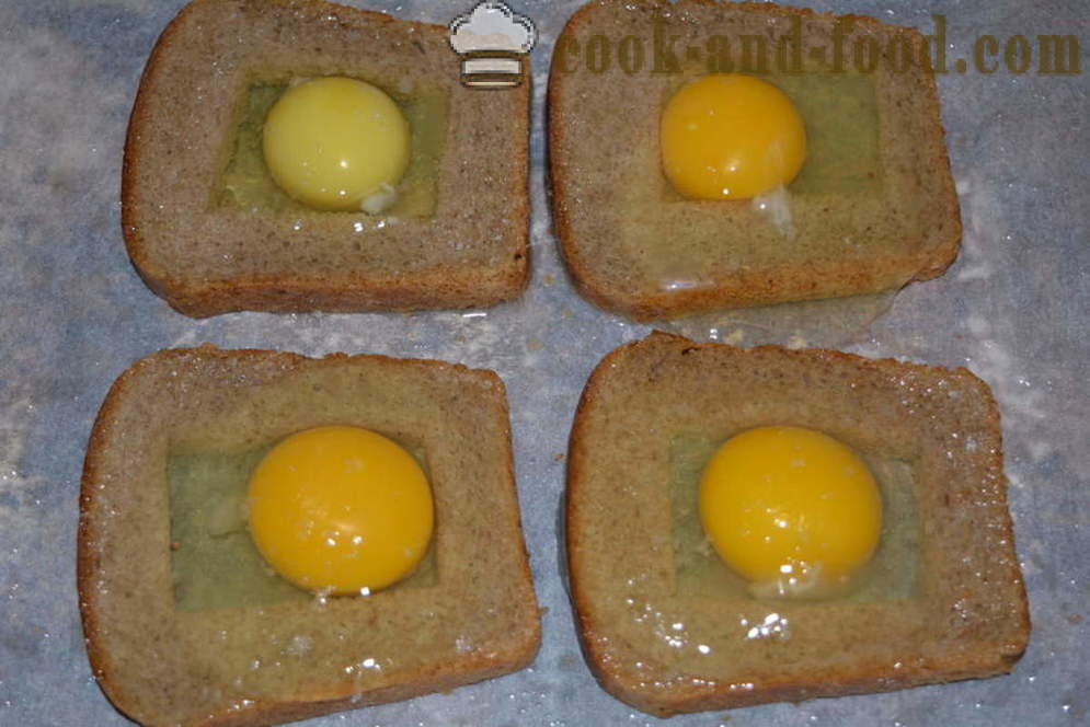 Brown leib Röstsaiad muna - kuidas kokk röstsai must leib ahjus koos samm-sammult retsept fotod