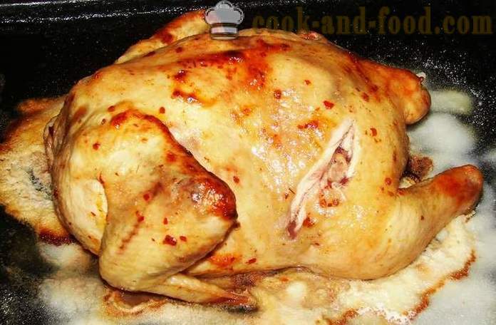 Kana soola ahjus - kuidas kokk kana soola, samm-sammult retsept fotod