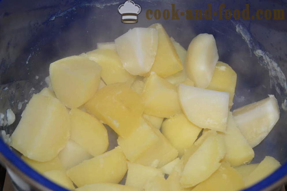 Kartulipuder piima ja võid ilma tükkide - kuidas kokk maitsev kartulipuder, samm-sammult retsept fotod