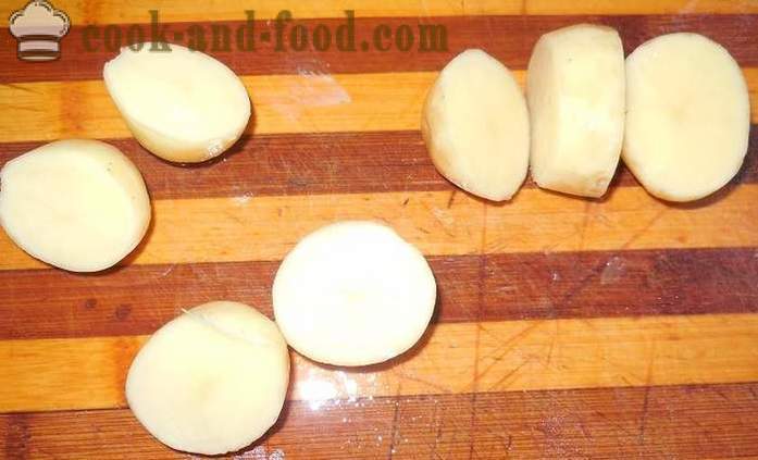 Maitsev uue kartulid ahjus küpsetatud koos liha - maitsev küpsetatud värske kartul auku, retsepti koos fotodega, samm-sammult