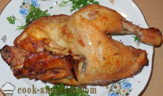 Kana küpsetatud ümbrise (pool rümba) - kui maitsev kana küpsetatud ahjus, küpsetatud kana retsept samm-sammult, fotod