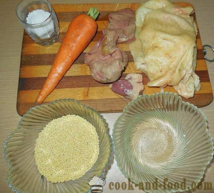 Delicious rulli kananahk täidisega rups ja hirss - kuidas kokk leiva retsept koos foto