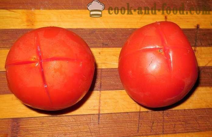 Quick soolatud tomatid küüslaugu ja ürtidega pannil - retsept marineeritud tomat, fotod