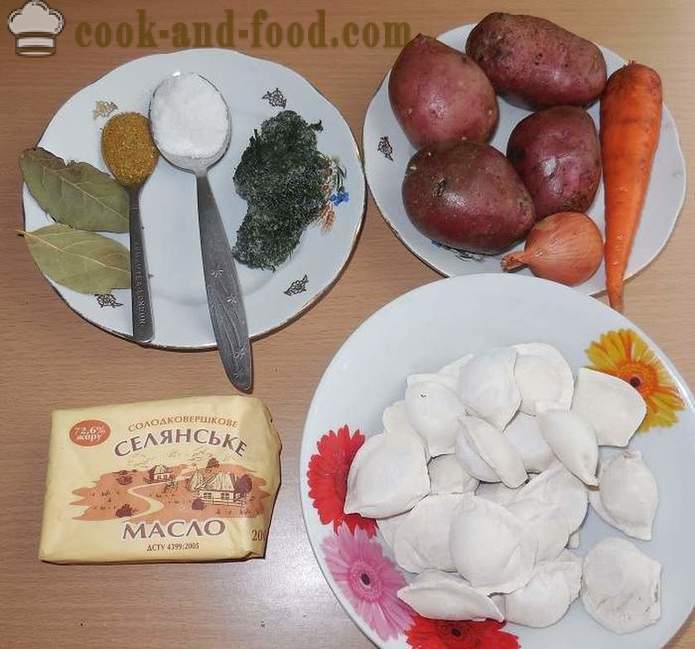 Köögiviljasupp pelmeenid - kuidas kokk supp pelmeenid - vanaema retsept samm-sammult pildid