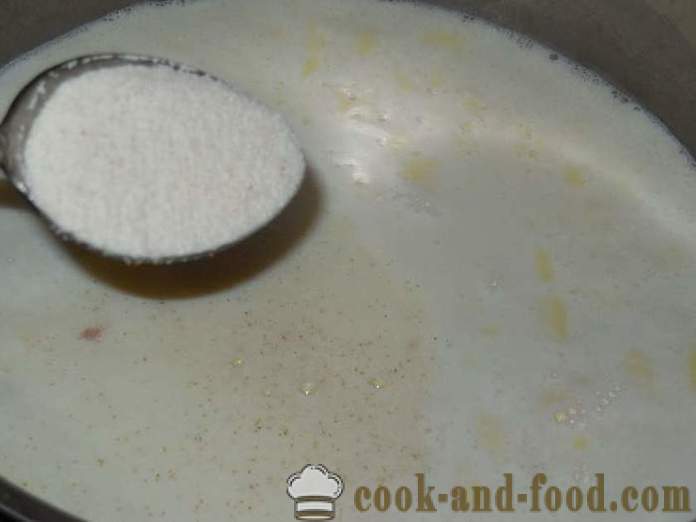 Kuidas kokk putru piimaga ilma tükkide - samm-sammult retsept manna pildid