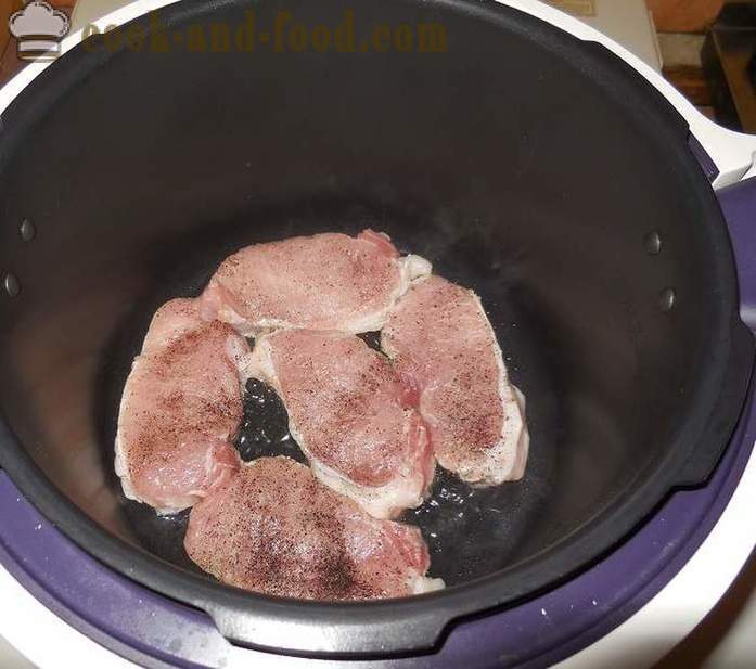 Juicy sealiha loomaliha sibula - kuidas kokk maitsev praad multivarka - samm-sammult retsept fotod