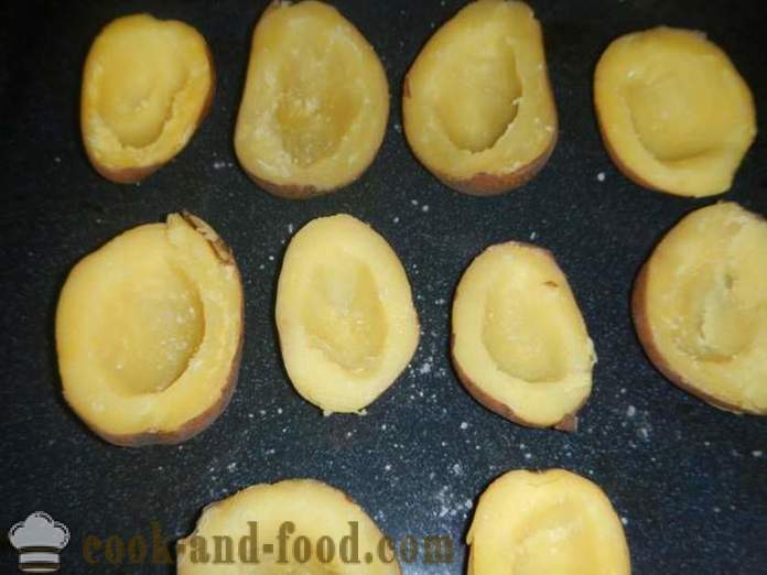 Küpsetatud kartul hakkliha ja juust - nagu ahjukartul ahjus, retsept samm-sammult fotode.