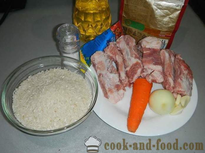Sealiha ja karge riisi multivarka - kuidas kokk riisi liha multivarka, samm-sammult retsept fotod.