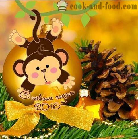 Magustoidud uusaasta 2016 - Holiday magustoidud Aasta Monkey.