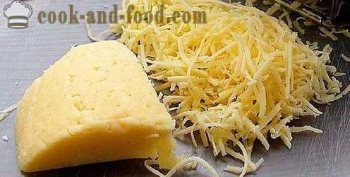 Seened ja juustuga täidetud ahjus küpsetatud. Lihtne ja maitsev retseptid fotosid.