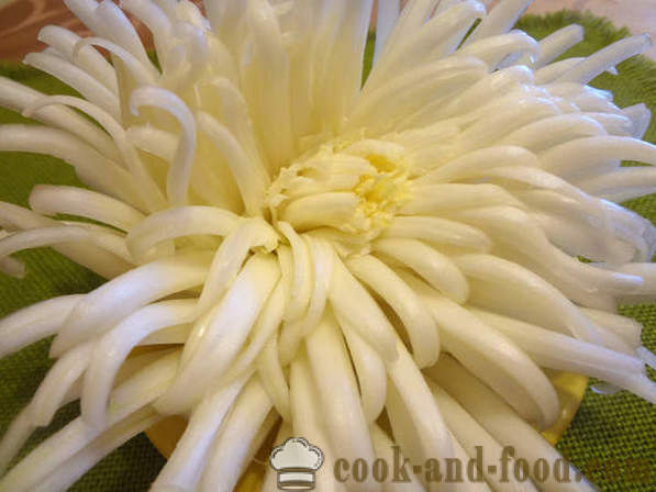 Skulptuur algajatele köögiviljad: Chrysanthemum lill Hiina kapsas, fotod