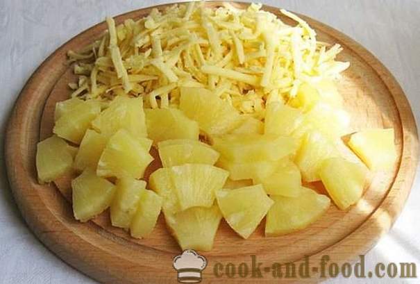 Kanasalat ananassi kiiresti teha salat retsept on lihtne ja maitsev, fotod