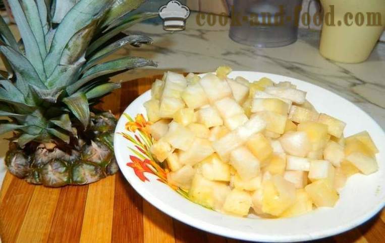 Pidulik salat ananassi ja makra - maitsev ja lihtne samm-sammult retsept fotod