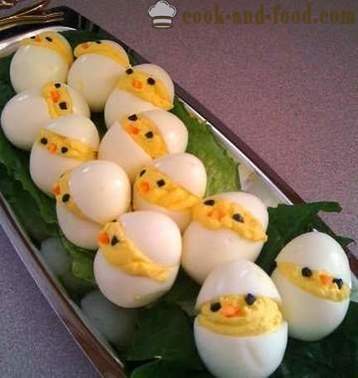 Täidetud munad juustu ja küüslauguga - külmlaud, retsept koos foto